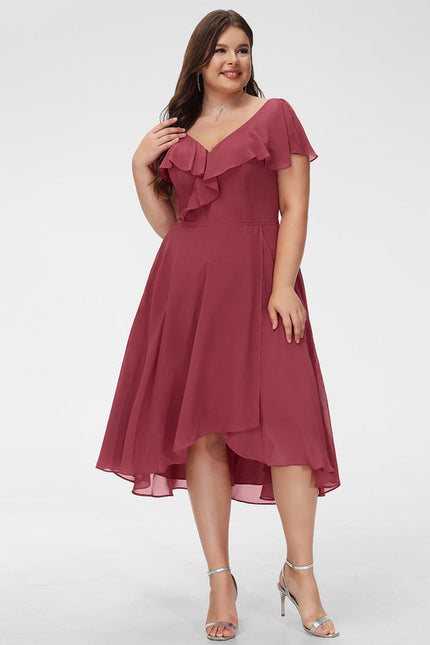 Robe Demoiselle D'Honneur Asymétrique Fluide - gallery 7