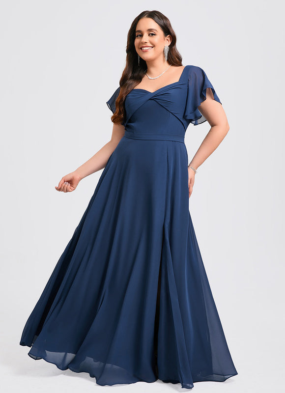 Robe Demoiselle D'Honneur À Volants Rose Pâle - gallery 6