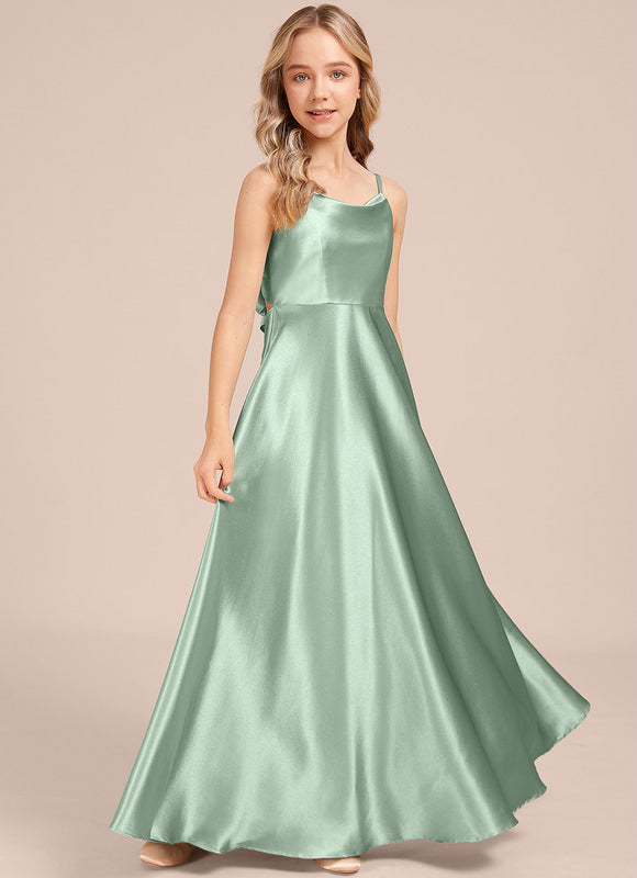 Robe Demoiselle D'Honneur Satin Menthe