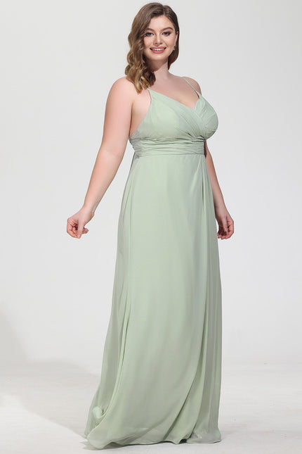 Robe Demoiselle D'Honneur À Volants Rose Pâle - gallery 8