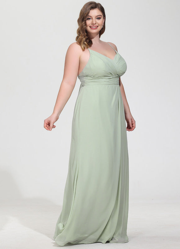 Robe Demoiselle D'Honneur À Volants Rose Pâle - gallery 8