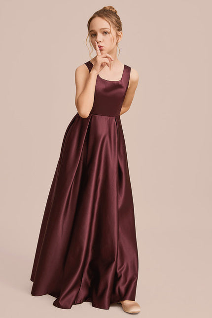 Robe Demoiselle D'Honneur Satinée Ciel - gallery 6