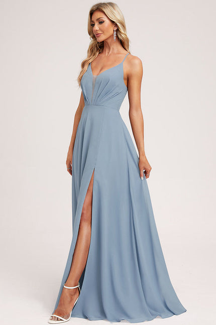 Robe Demoiselle D'Honneur Mousseline Beige - gallery 4