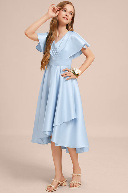 Robe Demoiselle D'Honneur Asymétrique Marine - gallery 1