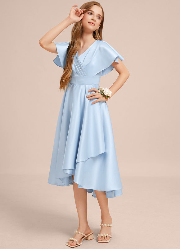 Robe Demoiselle D'Honneur Asymétrique Marine - gallery 1