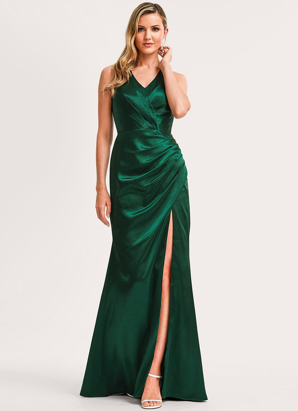 Robe Longue Satin Demoiselle D'Honneur - gallery 1