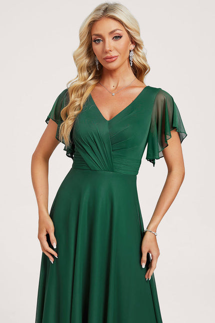 Robe Demoiselle D'Honneur Élégance Émeraude Fluide - gallery 3