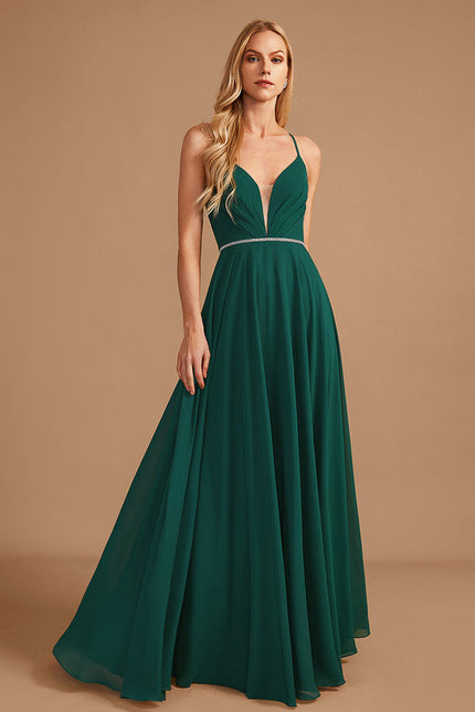 Robe Demoiselle D'Honneur Satin Émeraude - gallery 1