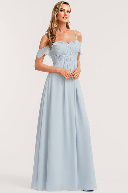 Robe Demoiselle D'Honneur Fluide Ciel