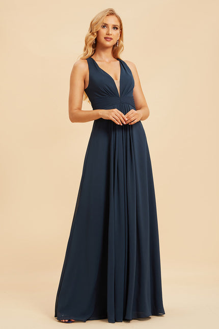 Robe Demoiselle D'Honneur À Volants Rose Pâle - gallery 3