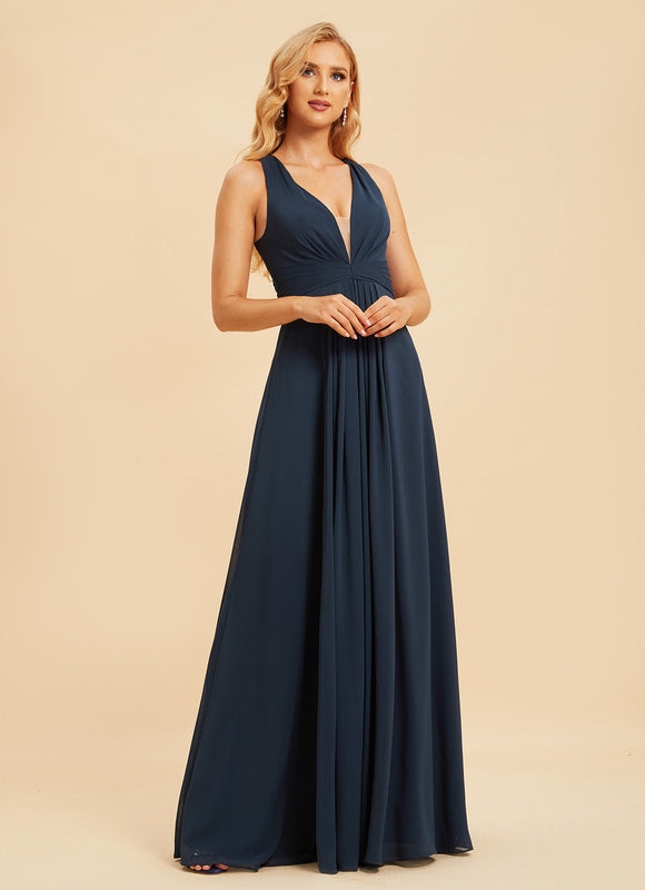 Robe Demoiselle D'Honneur À Volants Rose Pâle - gallery 3