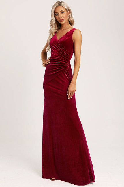 Robe Demoiselle D'Honneur Velours Rubis - gallery 1