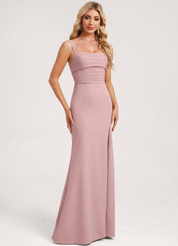 Robe Demoiselle D'Honneur Crêpe Rose Chic - gallery 4