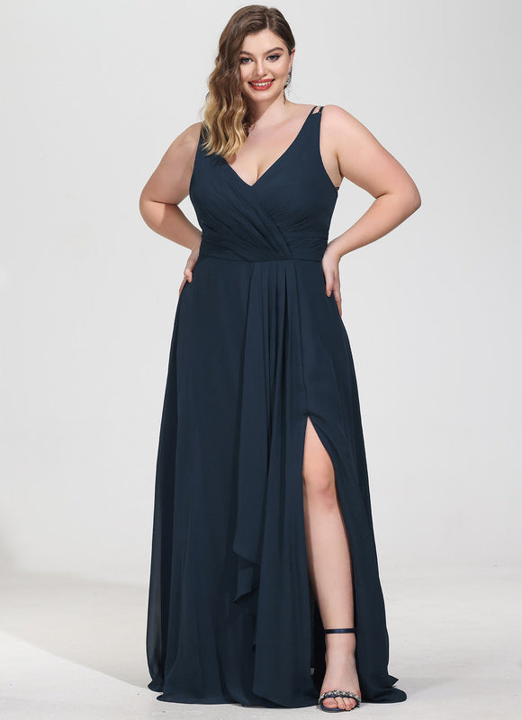 Robe Demoiselle D'Honneur À Volants Rose Pâle - gallery 7