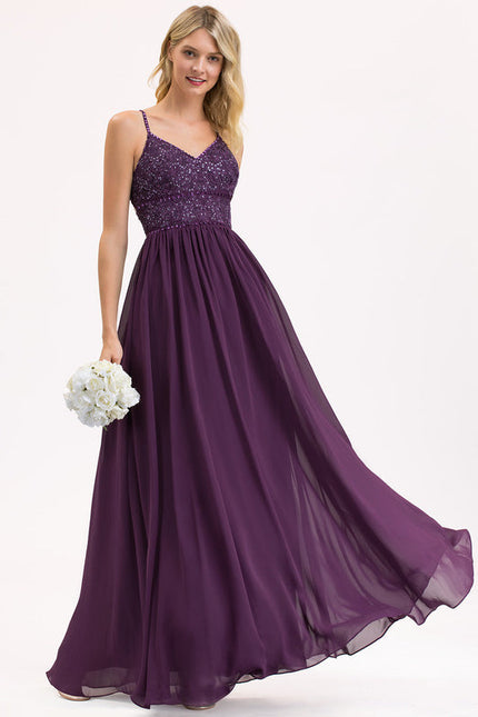 Robe Demoiselle D'Honneur Violet Éclatant - gallery 2