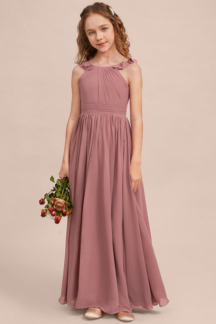 Robe Demoiselle D'Honneur Flottante Poudrée