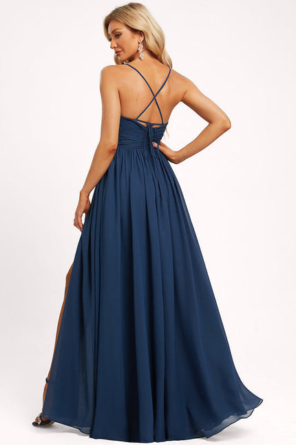 Robe Demoiselle D'Honneur Mousseline Beige - gallery 2