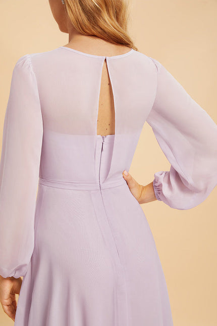 Robe Demoiselle D'Honneur Mousseline Lila - gallery 6