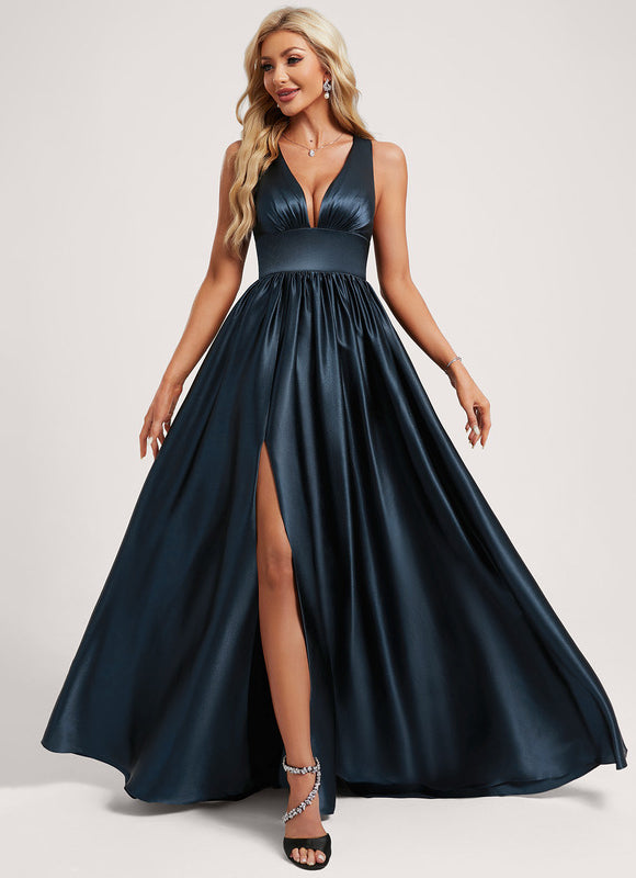 Robe Longue Satin Demoiselle D'Honneur