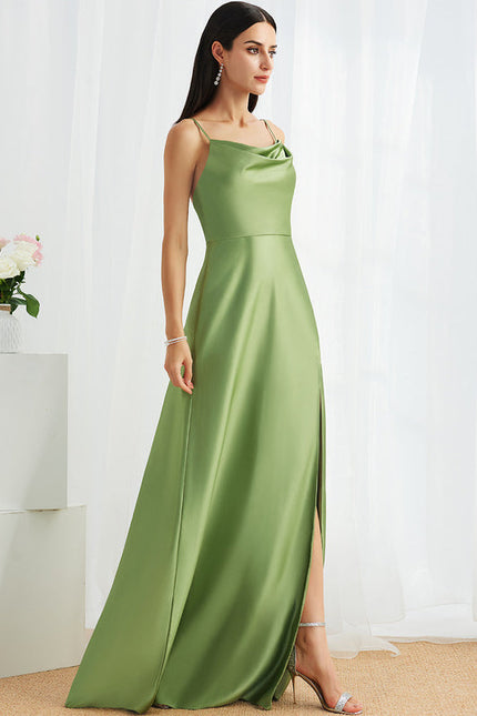 Robe Demoiselle D'Honneur Satin Rose Drapée - gallery 4