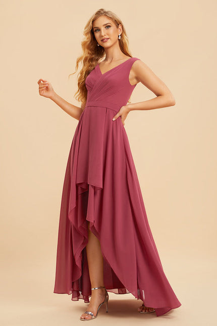 Robe Demoiselle D'Honneur Asymétrique Fluide - gallery 5