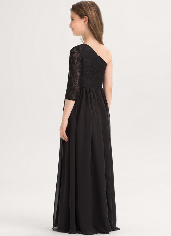 Robe Demoiselle D'Honneur Asymétrique Rose - gallery 3