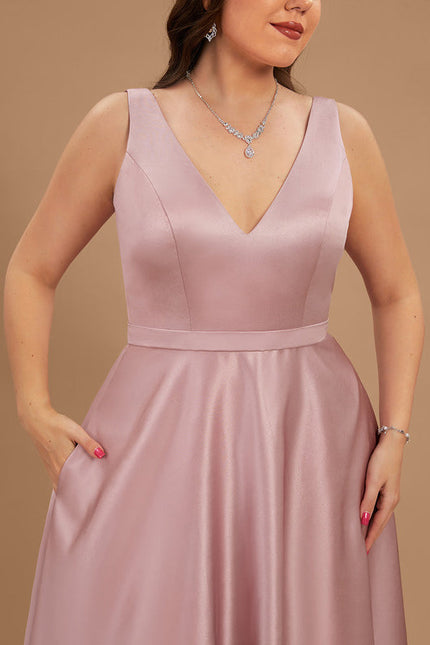 Robe Demoiselle D'Honneur Rose Satin - gallery 6