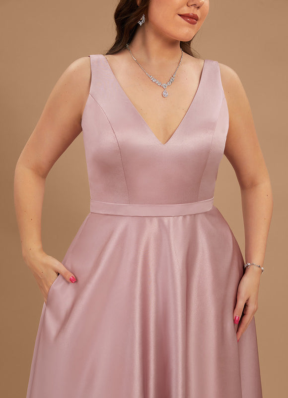 Robe Demoiselle D'Honneur Rose Satin - gallery 6