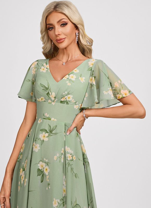 Robe Demoiselle D'Honneur Asymétrique Fluide - gallery 4