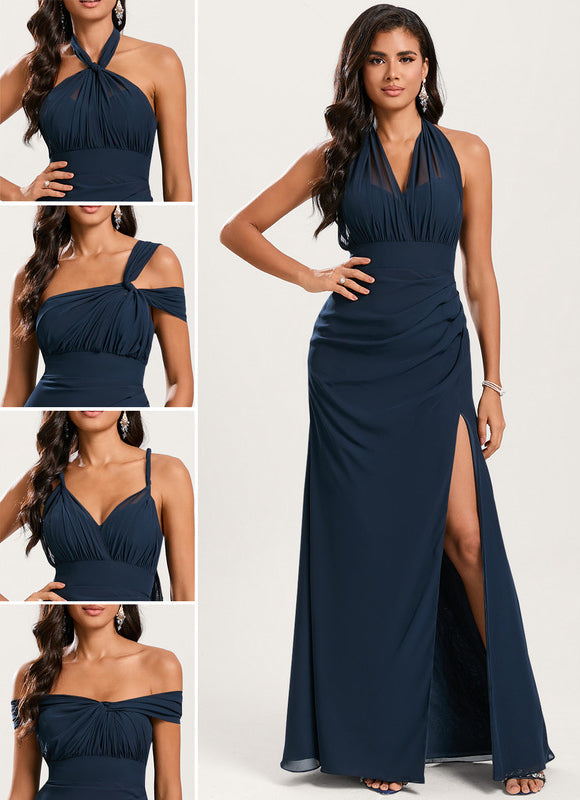 Robe Demoiselle D'Honneur Élégance Marine