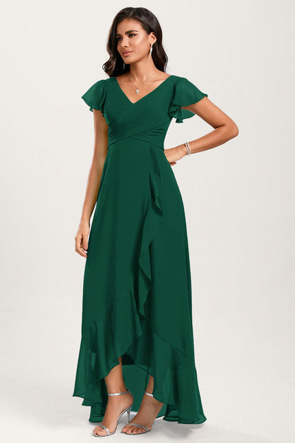 Robe Demoiselle D'Honneur Asymétrique Fluide - gallery 2