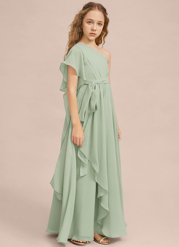 Robe Demoiselle D'Honneur Vert Poudré Élégant - gallery 1