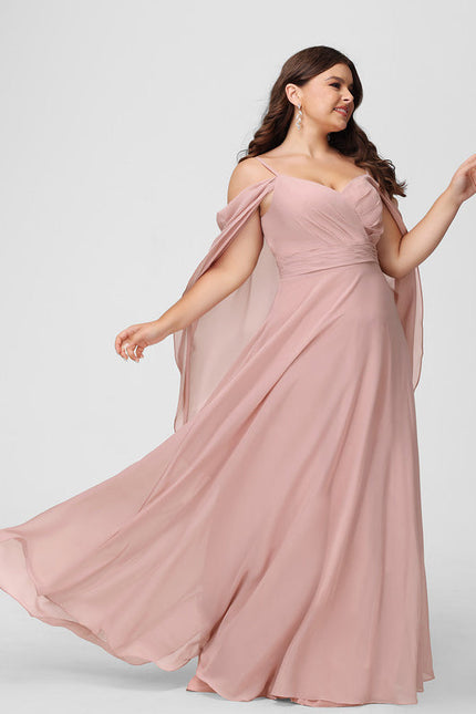 Robe Demoiselle D'Honneur Mousseline Beige - gallery 8