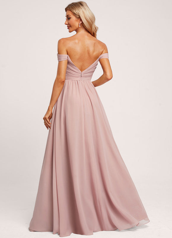 Robe Demoiselle D'Honneur Fluide Rose Doux - gallery 7