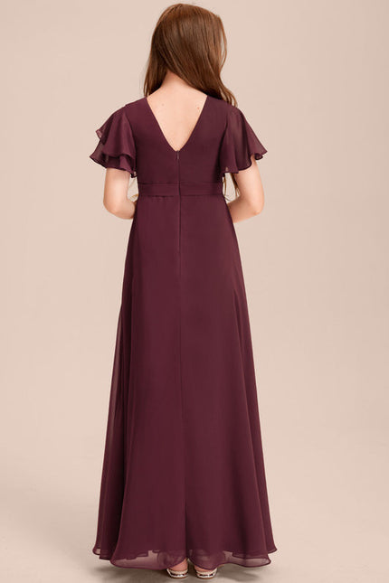Robe Demoiselle D'Honneur Volante Prune - gallery 4