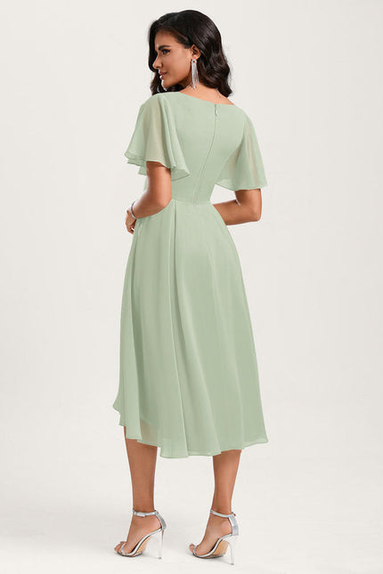 Robe Demoiselle D'Honneur Asymétrique Fluide - gallery 1