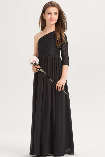 Robe Demoiselle D'Honneur Asymétrique Rose - gallery 1