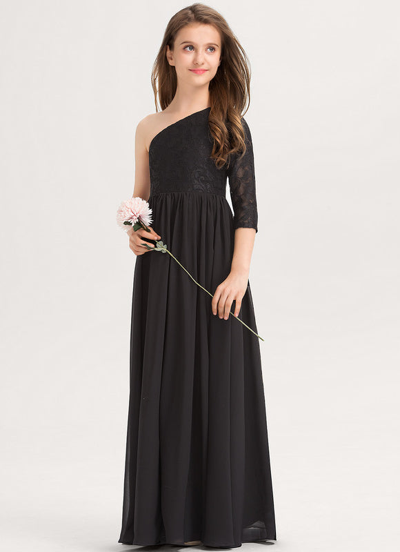 Robe Demoiselle D'Honneur Asymétrique Rose - gallery 1