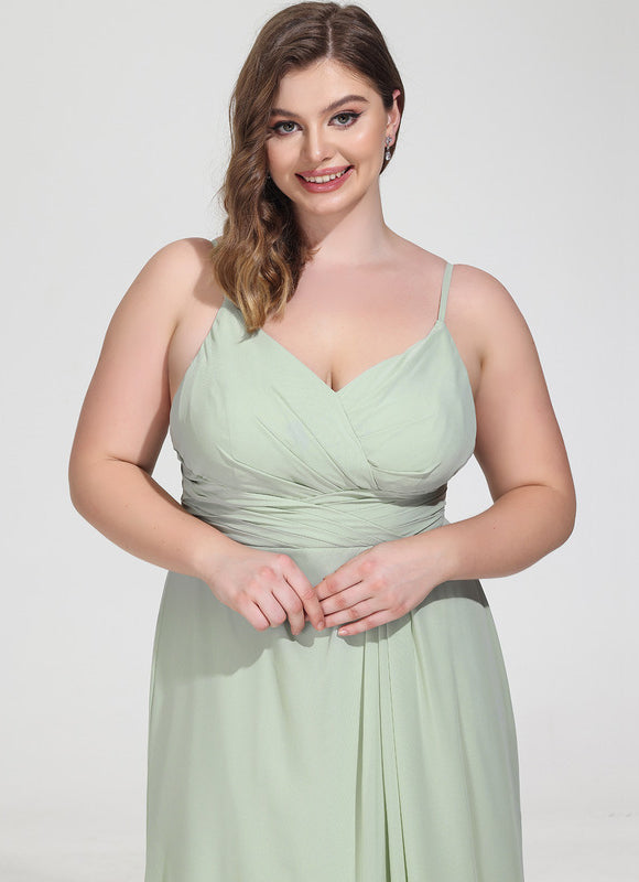 Robe Demoiselle D'Honneur À Volants Rose Pâle - gallery 9