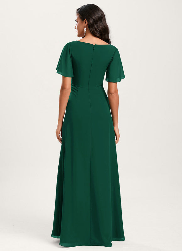 Robe Demoiselle D'Honneur À Volants Rose Pâle - gallery 2