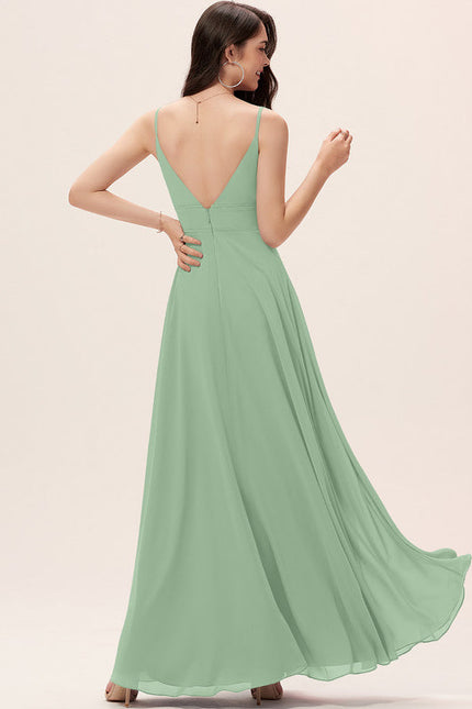 Robe Demoiselle D'Honneur Mousseline Beige - gallery 1