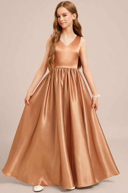 Robe Demoiselle D'Honneur Satin Caramel - gallery 2