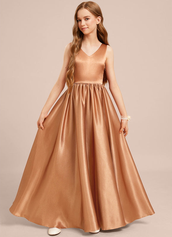 Robe Demoiselle D'Honneur Satin Caramel - gallery 2
