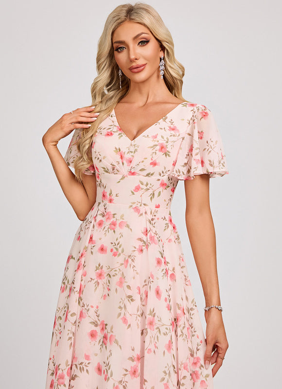 Robe Demoiselle D'Honneur Asymétrique Fluide - gallery 4