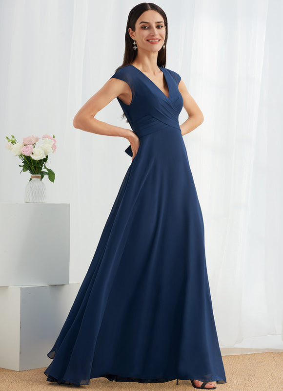 Robe Demoiselle D'Honneur Asymétrique Fluide - gallery 4