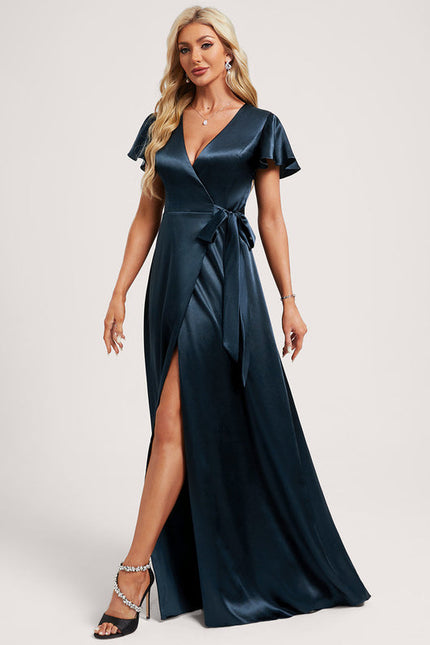 Robe Longue Satin Demoiselle D'Honneur - gallery 1