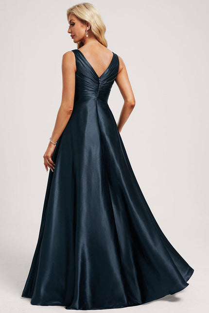 Robe Demoiselle D'Honneur Satin Vert Émeraude - gallery 5