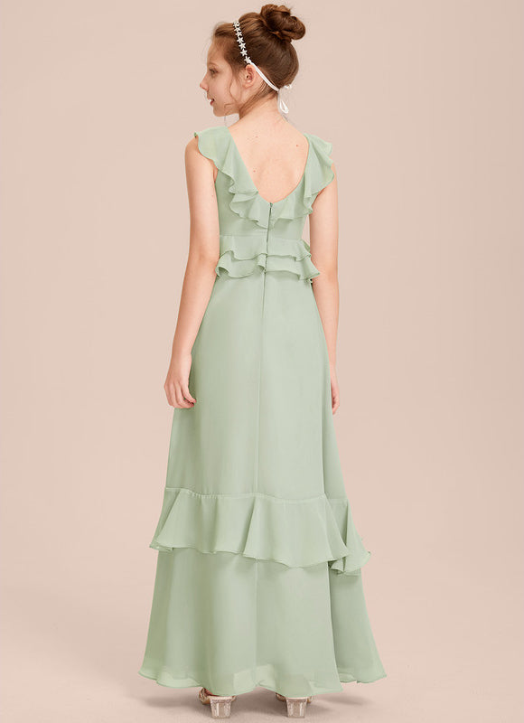 Robe Demoiselle D'Honneur Volante Prune - gallery 2