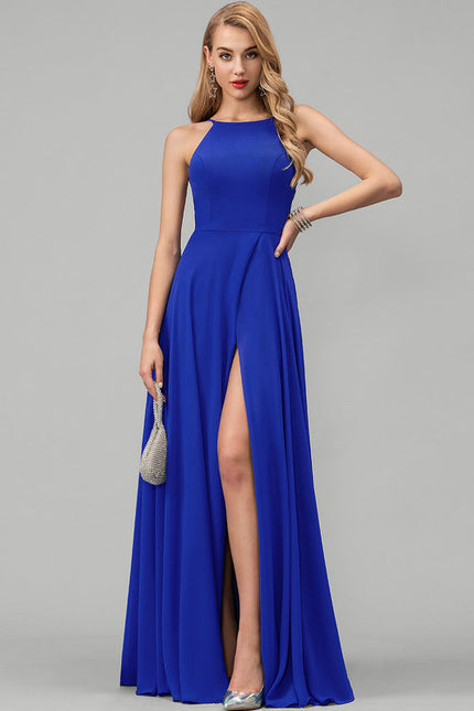 Robe Demoiselle D'Honneur Longue Beige Élégante - gallery 1