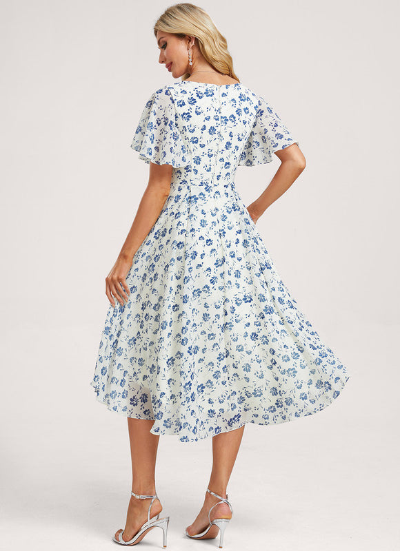 Robe Demoiselle D'Honneur Asymétrique Fluide - gallery 4